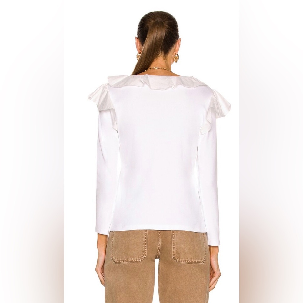 ⭐️NWT⭐️ Veronica Beard Strata Ruffled V-Neck, Size S - Picture 6 of 13